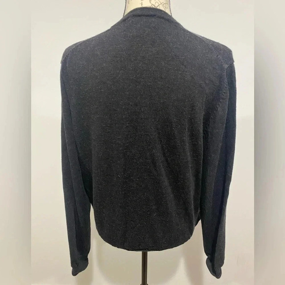 Brooks Brothers 346 100% Merino Wool Argyle Sweater Size Large Black Gray Tan - Picture 4 of 7